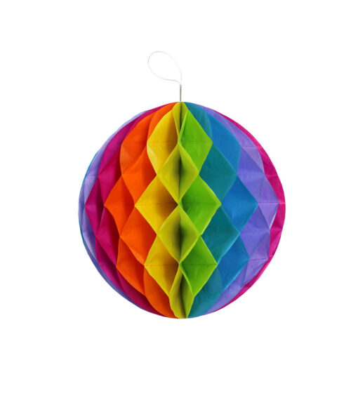 Colorful round rainbow decoration with strap in 32cm size