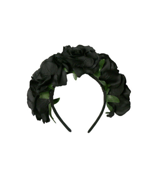 Headband with black flower design