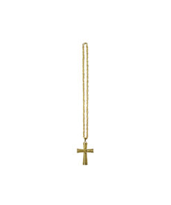 Gold cross design necklace with studs in single pack