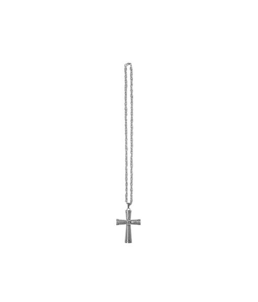 Silver large cross with silver studs in single pack