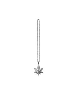 Silver hemp leaf with silver studs in single pack