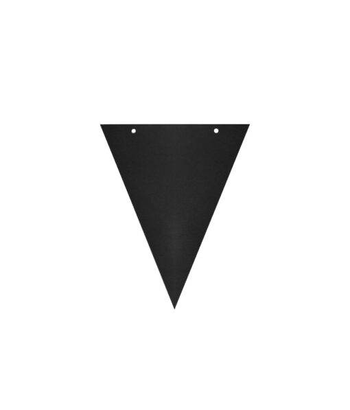 Solid black triangle with two holes and ribbon DIY paper flag banner