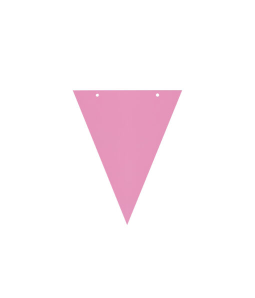 Light pink triangle with two holes and ribbon DIY paper flag banner