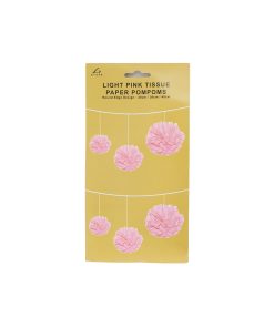 Tissue Paper Pompom Light Pink 3pk