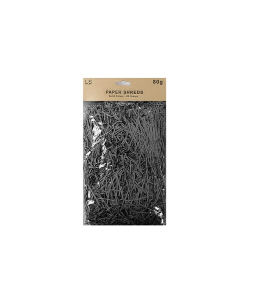 Solid colour shredded paper in black colour coming in pack of 80 grams