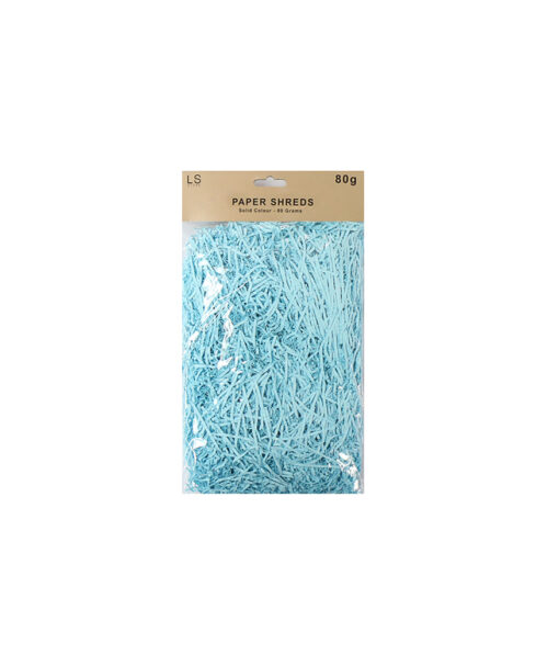 Solid colour shredded paper in light blue colour coming in pack of 80 grams