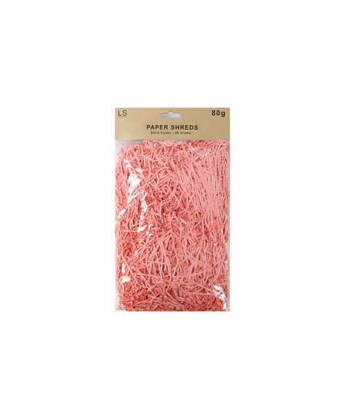 Solid colour shredded paper in light pink colour coming in pack of 80 grams