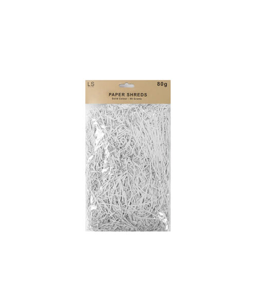 Solid colour shredded paper in white colour coming in pack of 80 grams