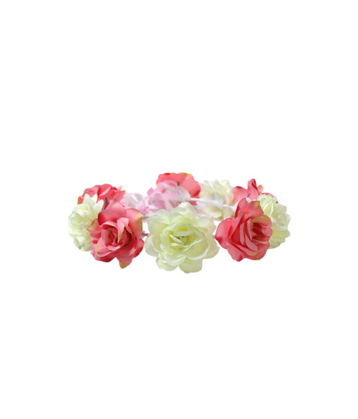 Natural hot pink and white flower headband crown