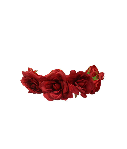 Natural large red flower headband crown