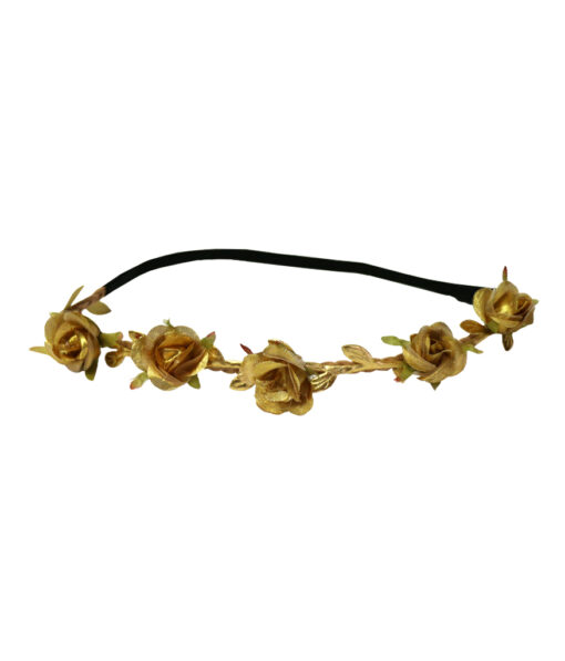 Natural metallic gold colour flower headband crown