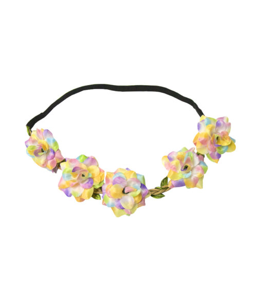 Natural rainbow flower headband crown