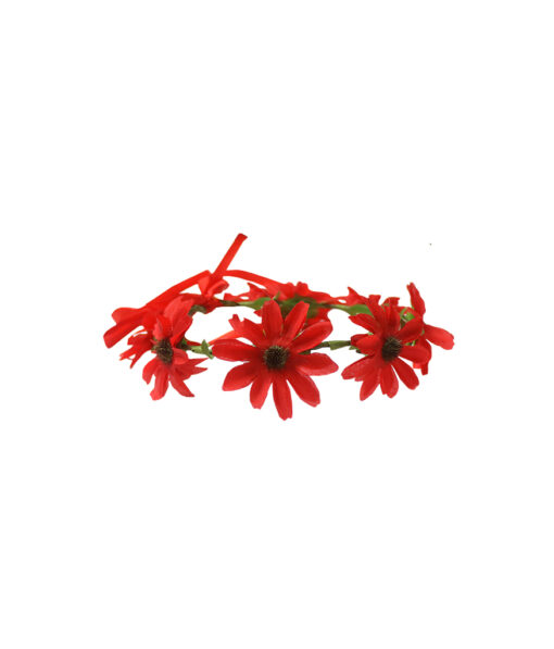 Natural large red flower headband crown