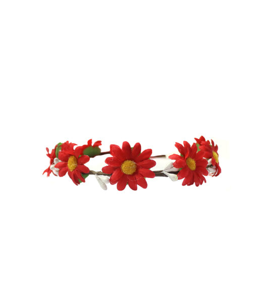 Natural red flower headband crown