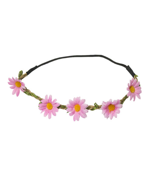 Natural pink colour flower headband crown