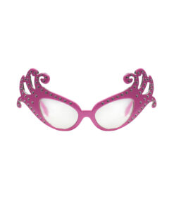 Pink dame edna style party glasses in pink colour with silver studs on the side