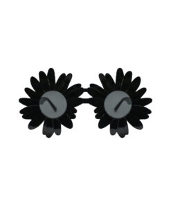 Black glasses with black sunflower petal design