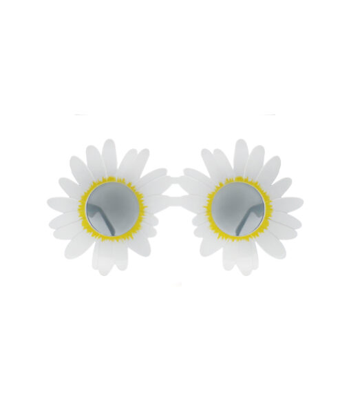 Yellow glasses with daisy petal design