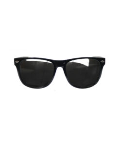 Black glasses with dark tinted lens