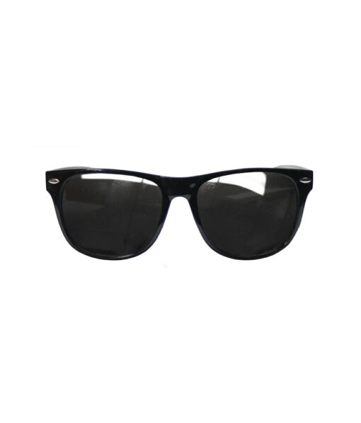 Black glasses with dark tinted lens