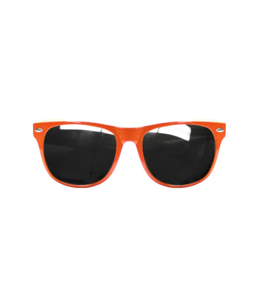 Orange glasses with dark tinted lens