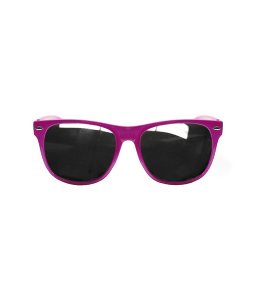 Hot pink glasses with dark tinted lens