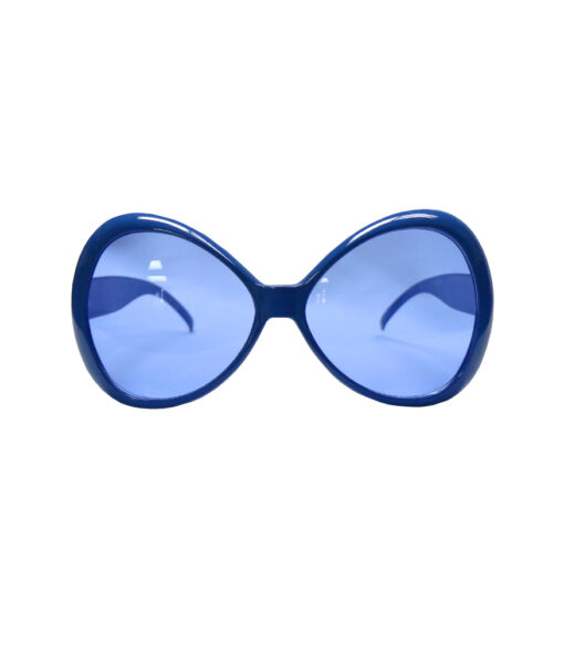 Large blue bow shape party glasses with tinted blue lens