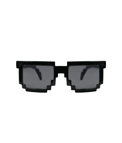 Black pixel style party glasses with tinted black lens