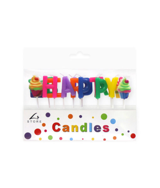 Happy Birthday Cupcake Candle Set