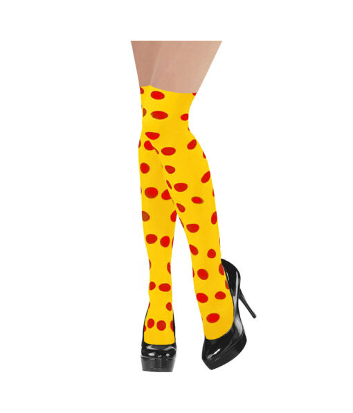 Yellow with red dots thigh high stockings