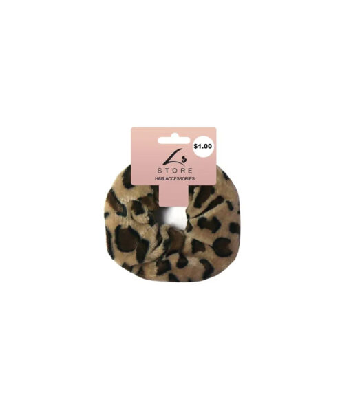 Leopard print scrunchie in brown colour