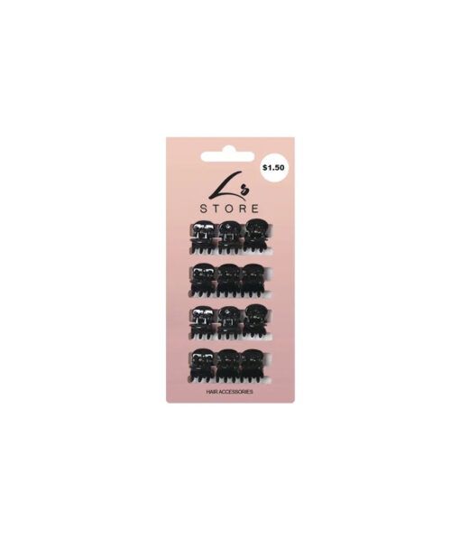 Small black claw hair clips coming in pack of 12