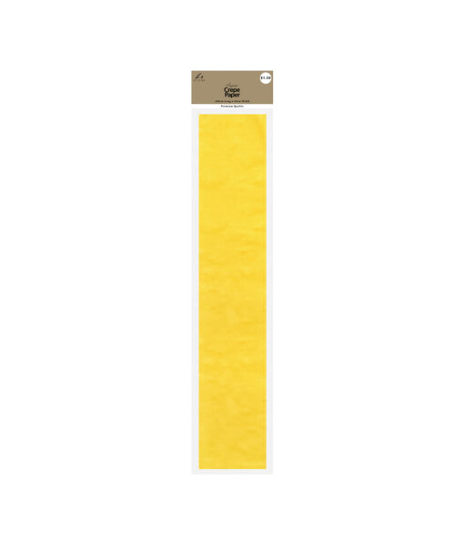 Crepe paper in neon bright yellow colour coming in size of 200cm * 50cm