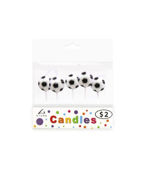 Soccer ball candles in pack of 5