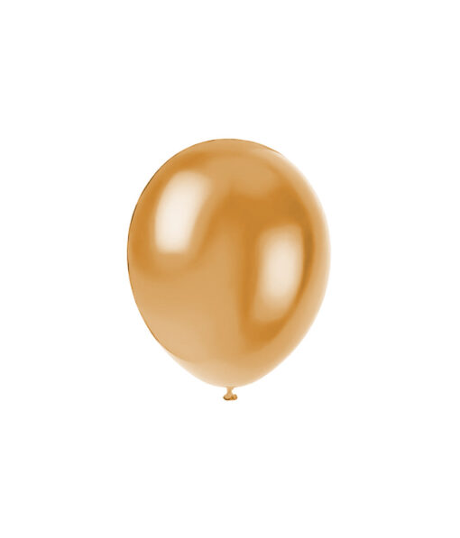 Plain gold latex balloon in 12 inch size and coming in pack of 20