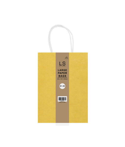 Large paper bag with mustard colour coming in pack of 2
