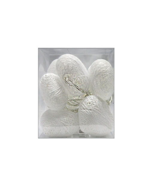 White colour cotton heart LED lights in pack of 10