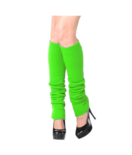 Neon lime green fuzzy leg warmers