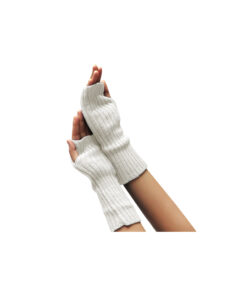 White hand and arm warmers