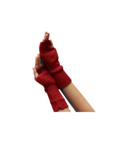 Red hand and arm warmers