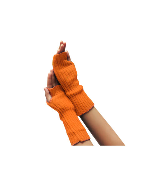 Orange hand and arm warmers