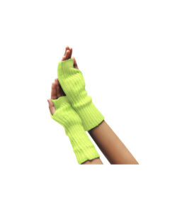 Yellow hand and arm warmers