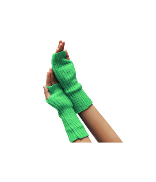 Green hand and arm warmers