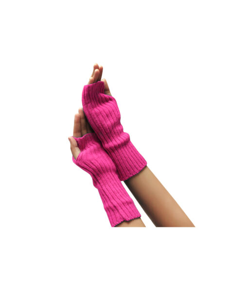 Pink hand and arm warmers