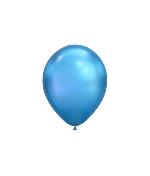 Plain metallic blue chrome latex balloon in 12inch size and coming in pack of 8