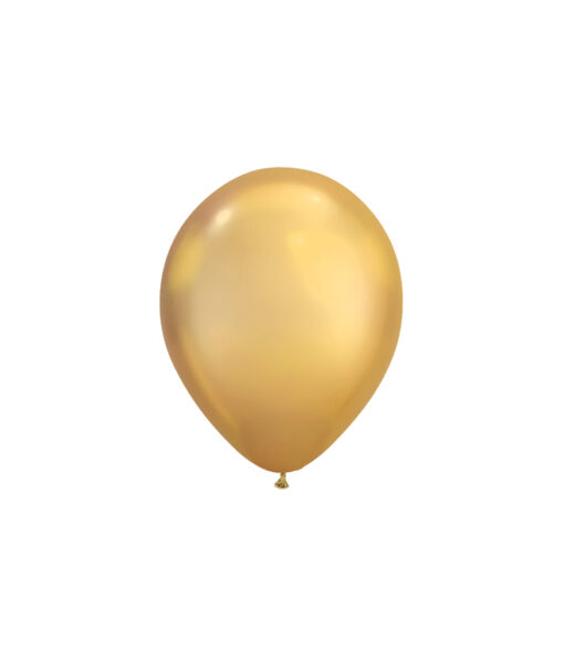 Plain metallic gold chrome latex balloon in 12inch size and coming in pack of 8