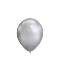 Plain metallic silver chrome latex balloon in 12inch size and coming in pack of 8