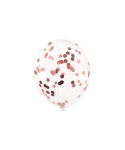 Clear light pink confetti latex balloon in pack of 6 and size of 30cm