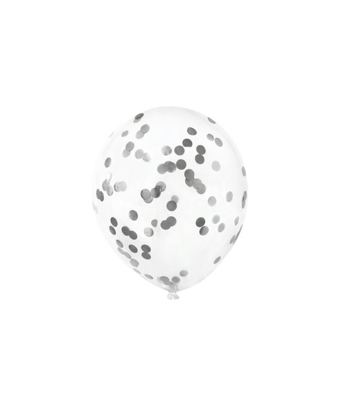 Silver Confetti Latex Balloons 12inch 6pk Looksharpstore