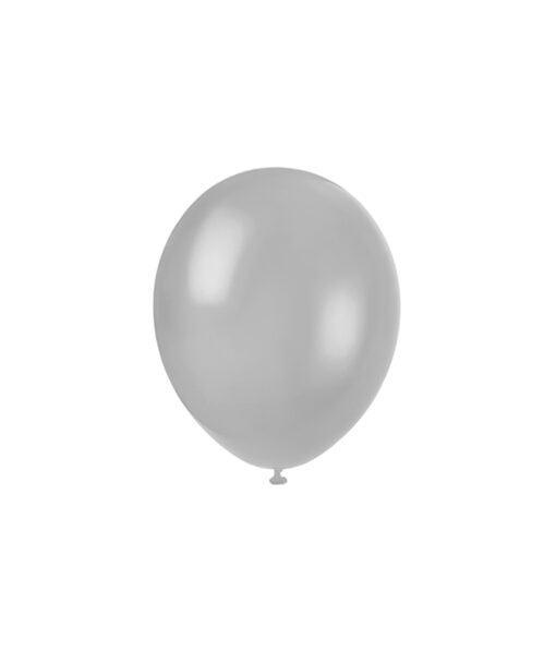 Plain metallic silver latex balloon in 12inch size and coming in pack of 50